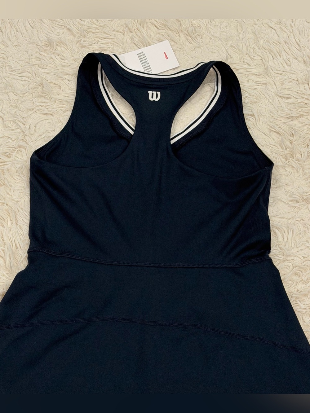 NEW Wilson Women's Tiebreaker Lined Tennis Dress Medium Navy Blue Racerback - Picture 6 of 9